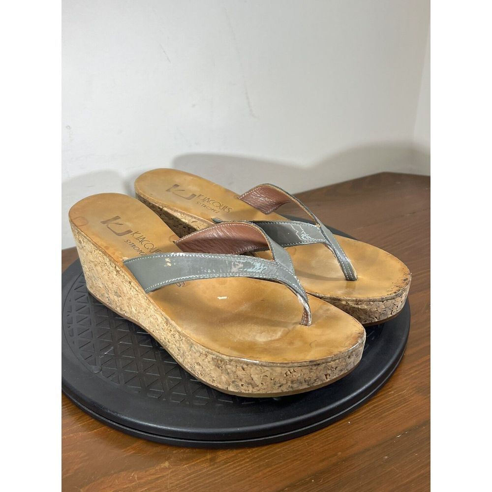 KJacques St. Tropez Cork Platform Sandals Shoes Gray EU 40 US 9 Spring Summer‎